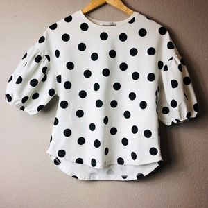 NWOT Zara Woman Polka Dot Blouse, small